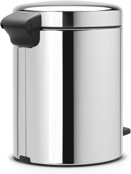 Brabantia Klassischer Tretmülleimer Mit Soft Verschluss 5 Liter HxBxT 30,2 x 26,3 x 21,7 cm Metall Edelstahl