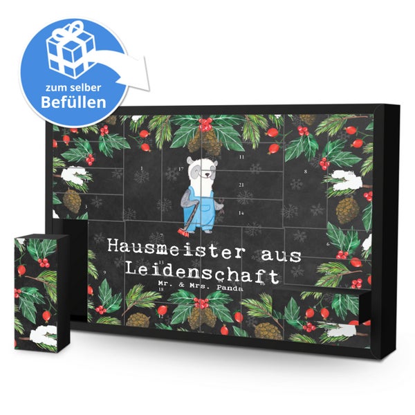 Mr. & Mrs. Panda Befüllbarer Adventskalender Hausmeister Leidenschaft - Schwarz