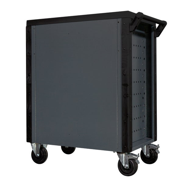 PROREGAL Werkstattwagen Cheetah Plus + 190-tlg. Werkzeugset | 7 Schubladen | HxBxT 98,5x75x47,5cm | Anthrazitgrau/Silbergrau | Schubladenbox