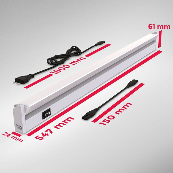 Unterbauleuchte - 6,8W, 740lm, LED, Stecker, erweiterbar, CCT, silber