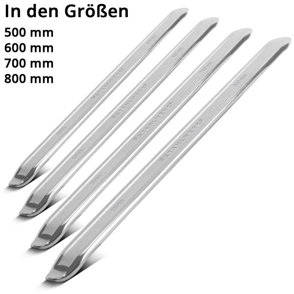 STAHLWERK Montageeisen 4er Set 500 600 700 800 mm Montiereisen Hebeleisen