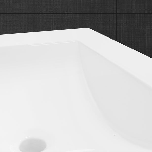 ML-Design Waschbecken aus Keramik Weiß 51x15,5x41,5 cm Eckig Einbauwaschbecken mit Hahnloch und Überlauf, Aufsatzwaschbecken Einbauwaschtisch Waschschale Waschplatz Handwaschbecken, für das Badezimmer