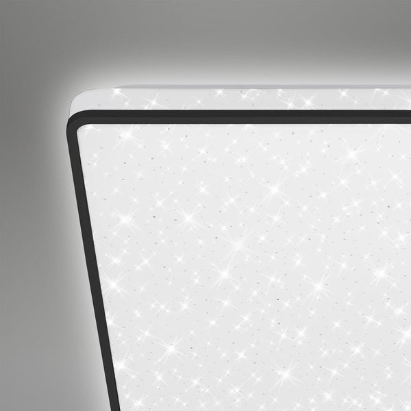 BRILONER LINO LED Deckenleuchte, Sternendekor, Backlighteffekt, schwarz, 27 x 27 x 4,5 cm