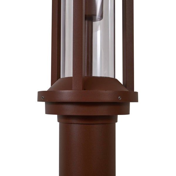 Lucande Mastleuchte außen Alivaro (Modern) in Braun aus Aluminium (1 flammig, E27) - Kandelaber Außenleuchte