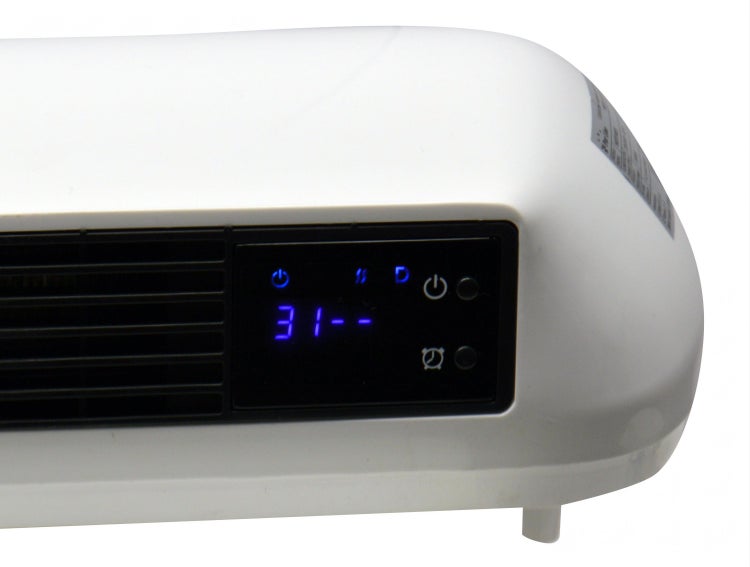 Detailansicht einer weissen Heizung mit digitaler Anzeige