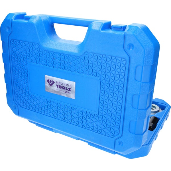 Werkzeugsatz im blauen Werkzeugkoffer mit Brilliant Tools Logo
