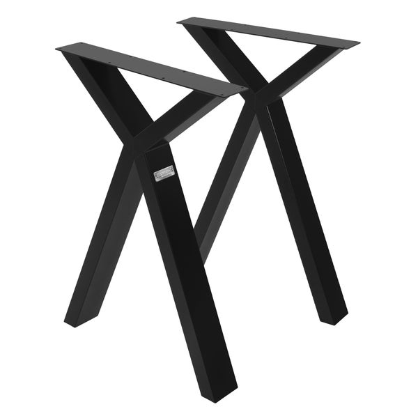ML-Design 2 Stück Tischbeine 50xH72cm, Tischkufen X-Form, aus Stahl pulverbeschichtet, Schwarz, Industriedesign, Kufengestell für Esstisch/Schreibtisch, Tischgestell, Metall Möbelfüße für DIY-Projekte