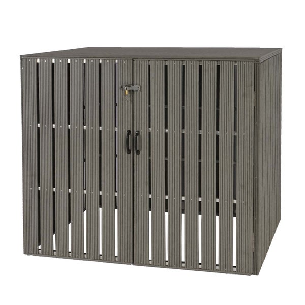 Gartenschrank aus Kunststoff mit abschließbarer Tür und Griffen