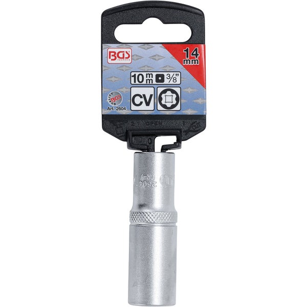 BGS Technic Steckschlüssel-Einsatz, 10 mm, 3/8 Zoll, aus Chrom-Vanadium-Stahl