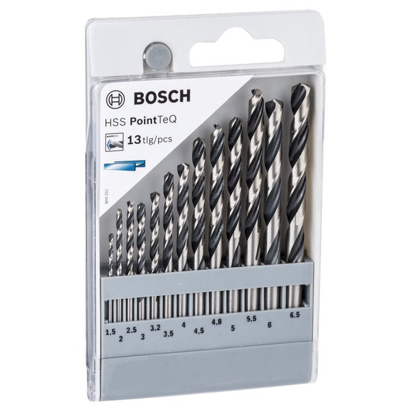 Bosch 13tlg. HSS-Spiralbohrer PointTeQ, 1,5-6,5mm, Kassette - 2608577349
