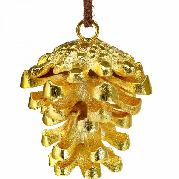 Dekorative goldene Tannenzapfen-Hängefigur