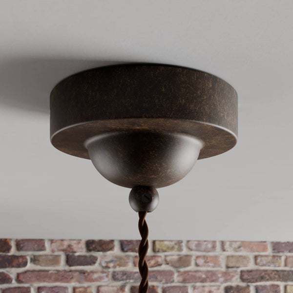 Deckenleuchte mit braunem Textilkabel