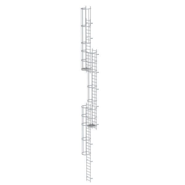 MUNK ortsfeste Steigleitern Aluminium eloxiert, 15,12m SH PG2