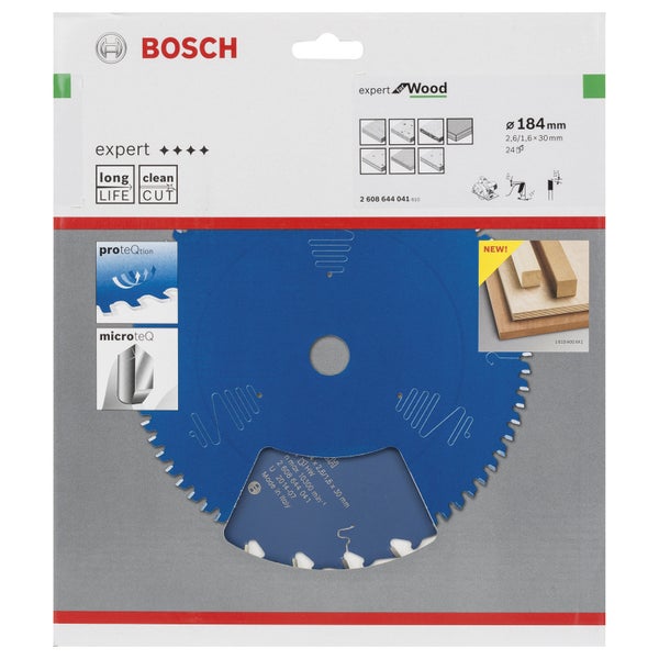 Bosch Kreissägeblatt Expert for Wood für Handkreissägen 184 x 30 x 2,6 mm 24 - 2608644041