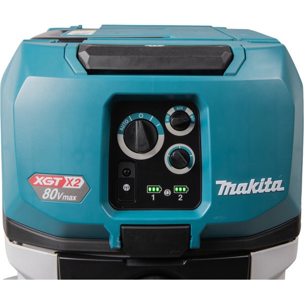 Makita Akku-Staubsauger Bedienelemente und Logo