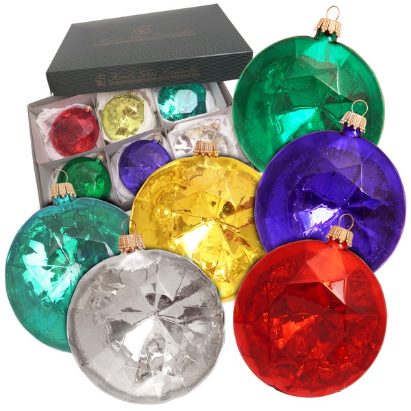 Farbenfrohe Diamanten, Multicolor, 8cm, 6 Stck., Weihnachtsbaumkugeln, Christbaumschmuck, Weihnachtsbaumanhänger