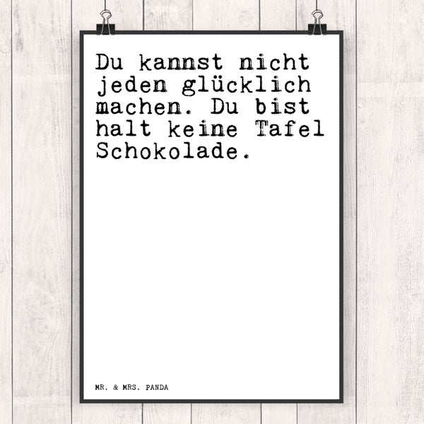 Mr. & Mrs. Panda DIN A4 Poster Du kannst nicht jeden... - Weiß