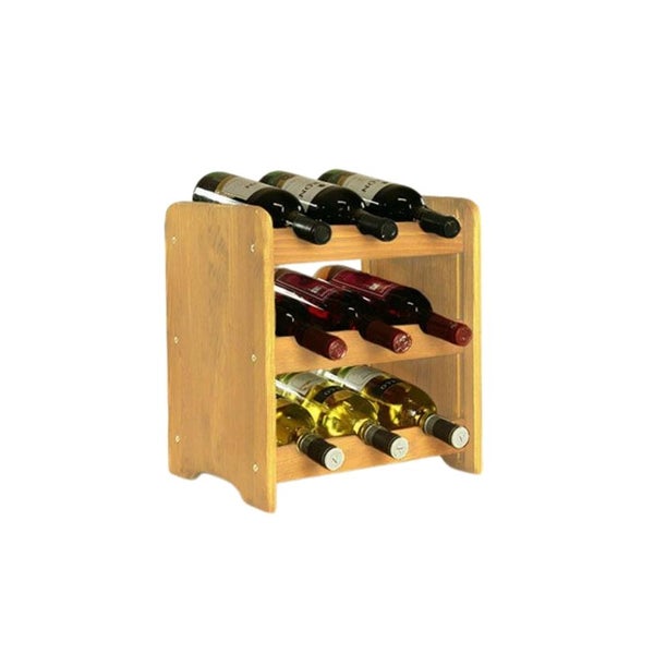 PROREGAL Weinregal Pinotwine C HxBxT 36 x 34,4 x 26,5 cm 9 Flaschen Massives Kiefernholz Rotbraun Geölt