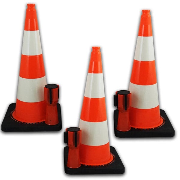 Absperrset Leitkegel 75cm + UvV-Conny Absperrband als Set / orange / 2 Gurte + 1 Dummy (10 Meter)