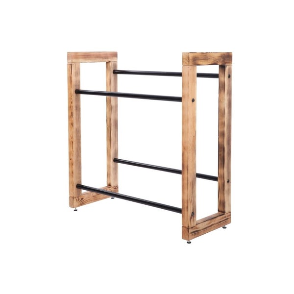 PROREGAL Getränkekistenregal HARZ HxBxT 85x82x35cm 4 Kisten auf 2 Ebenen Massives Kiefernholz Gebrannt