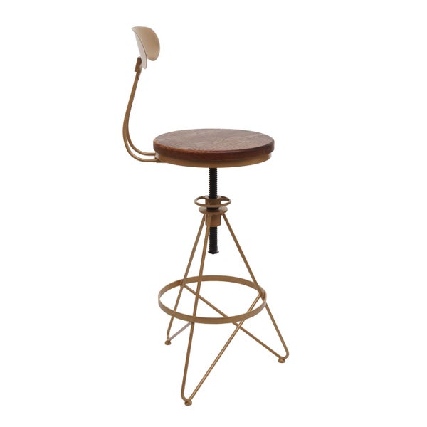 Hocker mit Rückenlehne und höhenverstellbarem Sitz