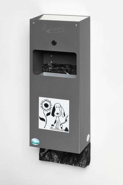 PROREGAL Robuster Kombiascher Mit Hundekotbeutelspender Wand Oder Rohrmontage HxBxT 43 x 26,5 x 14,8 cm Verzinkter Stahl Grün
