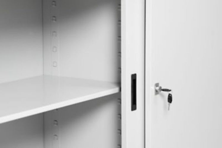 PROREGAL Schiebetürenschrank Ant 2 Ordernhöhen HxBxT 75 x 160 x 45 cm Grau