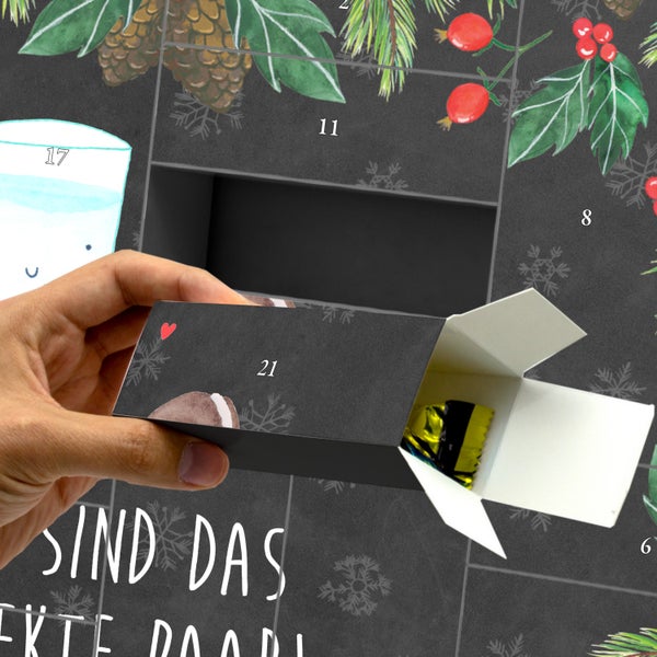 Mr. & Mrs. Panda Befüllbarer Adventskalender Milch Keks - Schwarz