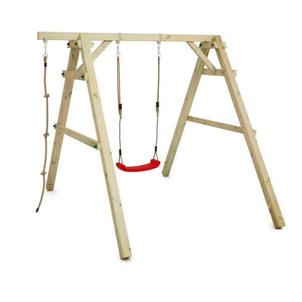 WICKEY Kinderschaukel Schaukelgestell Sky Dancer Prime Schaukel, Schaukelgerüst, Doppelschaukel, Holzschaukel - rot