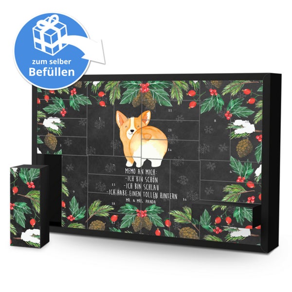 Mr. & Mrs. Panda Befüllbarer Adventskalender Corgi Po - Schwarz
