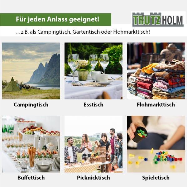 Klapptisch 180x75x74 cm Kunststoff / Stahl Gartentisch Esstisch Campingtisch Partytisch Buffettisch