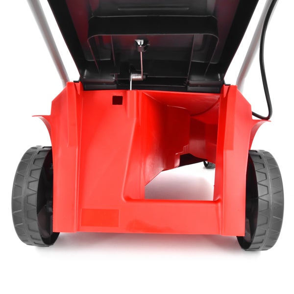 Rückansicht eines Rasenmähers