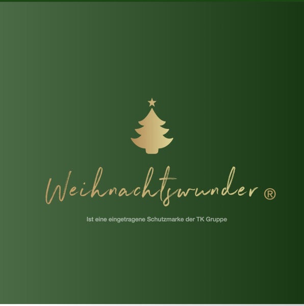 Weihnachtswunder Schriftzug mit Tannenbaum und Stern