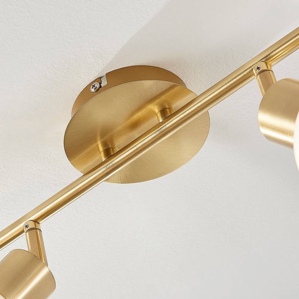 Goldfarbene Deckenleuchte mit mehreren Spots
