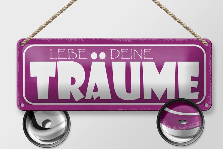 Blechschild Spruch 27x10cm liebe deine Träume Dekoration