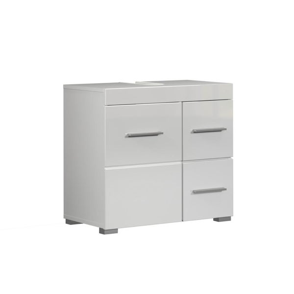 Waschbeckenunterschrank mit vier Schubladen und Griffen