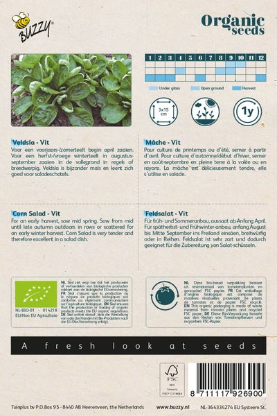 Bio-Saatgutpackung für Feldsalat