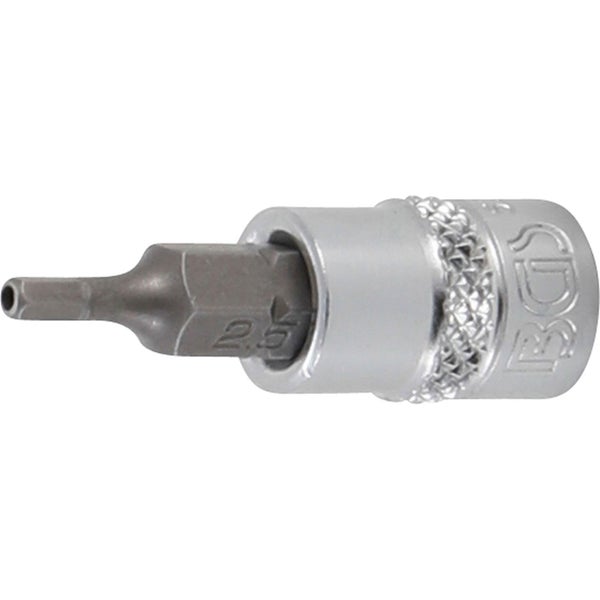 BGS Bit-Einsatz Antrieb Innenvierkant 6,3 mm (1/4) Innensechskant mit Bohrung 2,5 mm - 5156-2-5