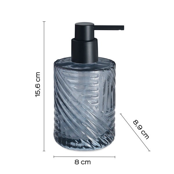 300 ml Seifenspender in blauem Glas komplett mit Halter und Pumpe | Fiordaliso
