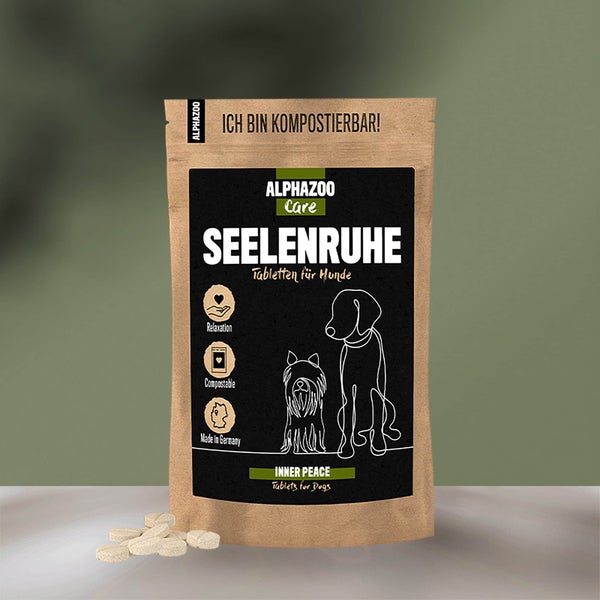 ALPHAZOO Seelenruhe Tabletten 180g für Hunde I Natürliche Entspannung bei Unruhe