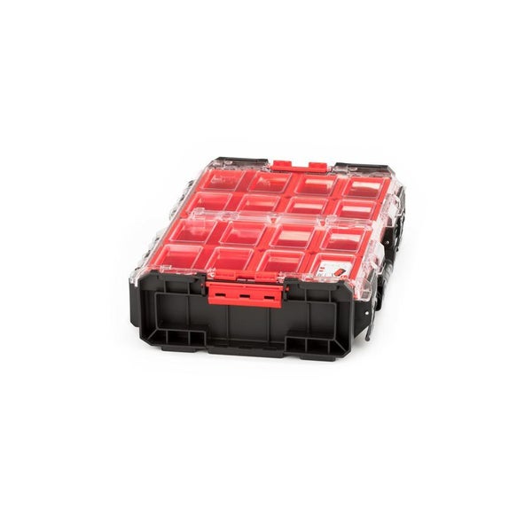 PROREGAL QBRICK Sortimentskasten One XL HxBxT 39 x 58 x 13 cm 12 Fächer 13,5 Liter Mit Deckgriff Mit Klemmverschlüsse Schwarz