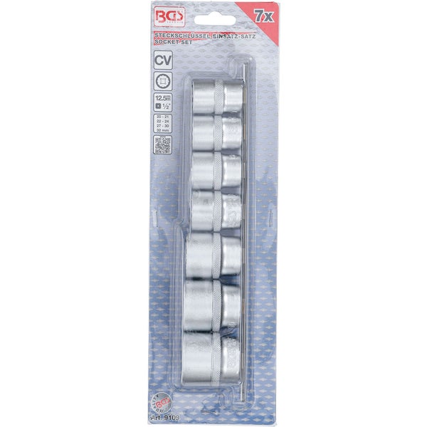 BGS Steckschlüssel-Einsatz-Satz Zwölfkant Antrieb Innenvierkant 12,5 mm (1/2) SW 20 - 32 mm 7tlg. - 9109