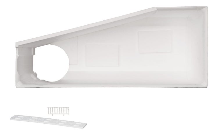 Calmwaters® Wannenträger 160 x 70 cm Essential Small, Passend für Eck-Badewanne 160x70 cm, Rechte Ausführung, Styroporträger, Schall- und wärmedämmend, Direkt verfliesbar, Weiß, 03AX4978