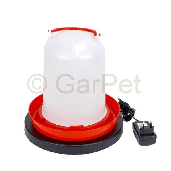 GarPet Geflügeltränke + Tränkenwärmer im Set Hühnertränke Heizplatte 24V 30 Watt Tränkenheizung Niedervoltbetrieb Set 2.