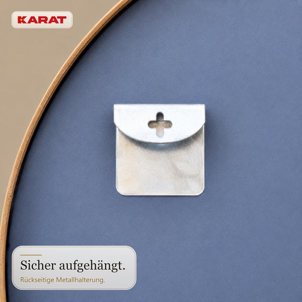 Karat Logo und Metallaufhänger zur sicheren Befestigung von Spiegeln oder Bildern an der Wand