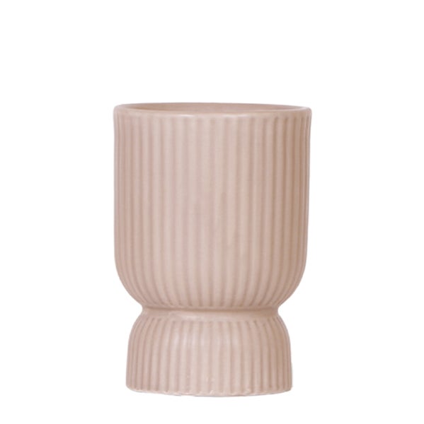 Übertopf Diabolo klassische Form zarte Pastellfarben sand hellbraun passend für 9cm Töpfe