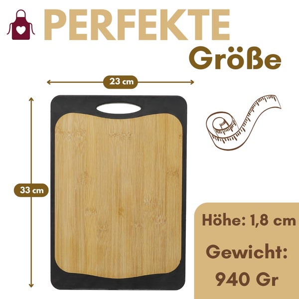 Bambus Schneidebrett mit den Maßen 33 x 23 Zentimeter