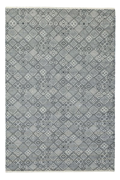 Handgewebter stilvoller Kelim im skandinavischen Style Schwarz Weiß - 70x140 cm