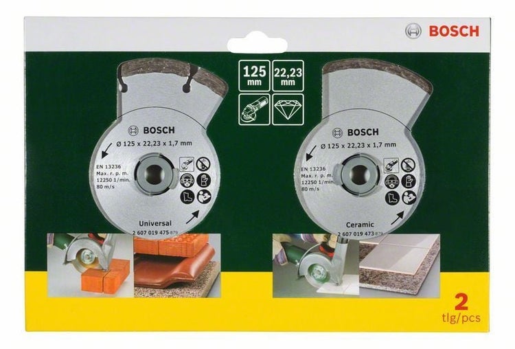 Bosch Trennscheiben Set, Universal und Keramik, Durchmesser 125 mm