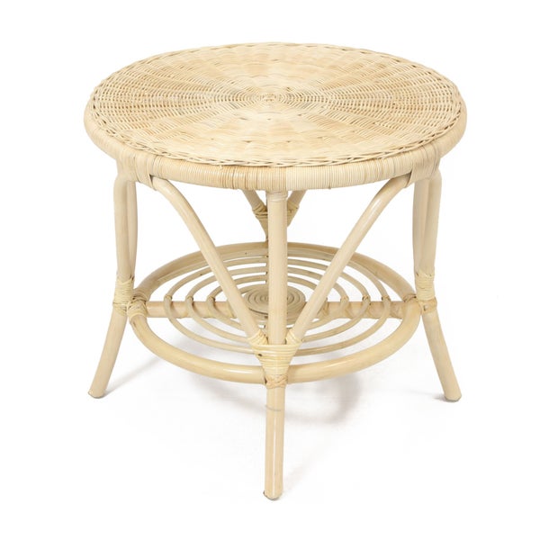 FRANK FLECHTWAREN | Rattantisch Bright, Ø 62 x 52 cm, nur für den Innenbereich geeignet, RATTAN